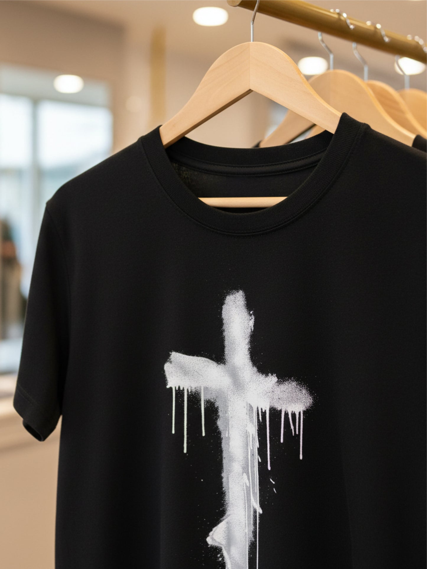 Bold Paint Drip Cross Christian Streetwear T-Shirt