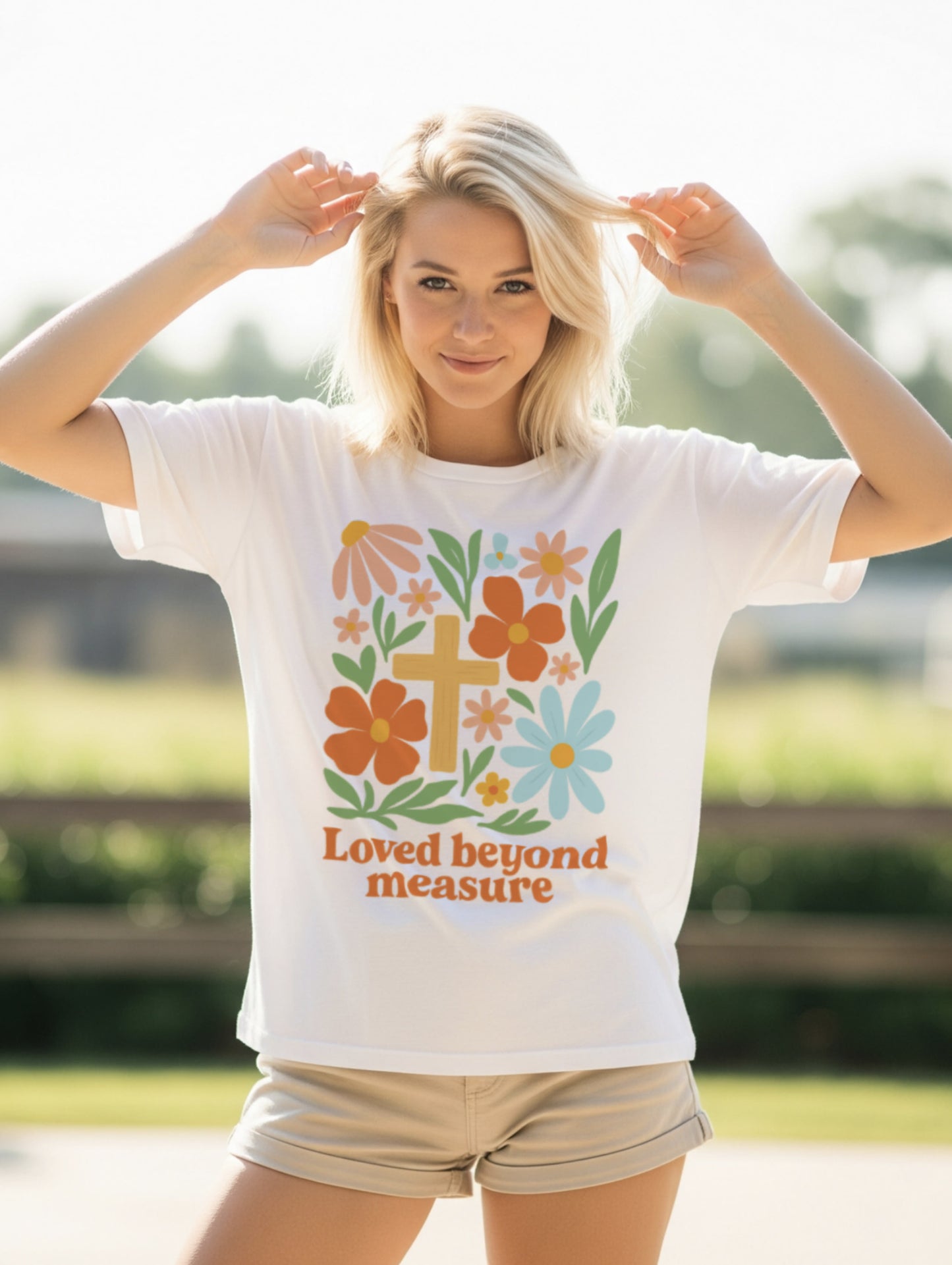 Loved Beyond - Retro Floral Christian T-Shirt