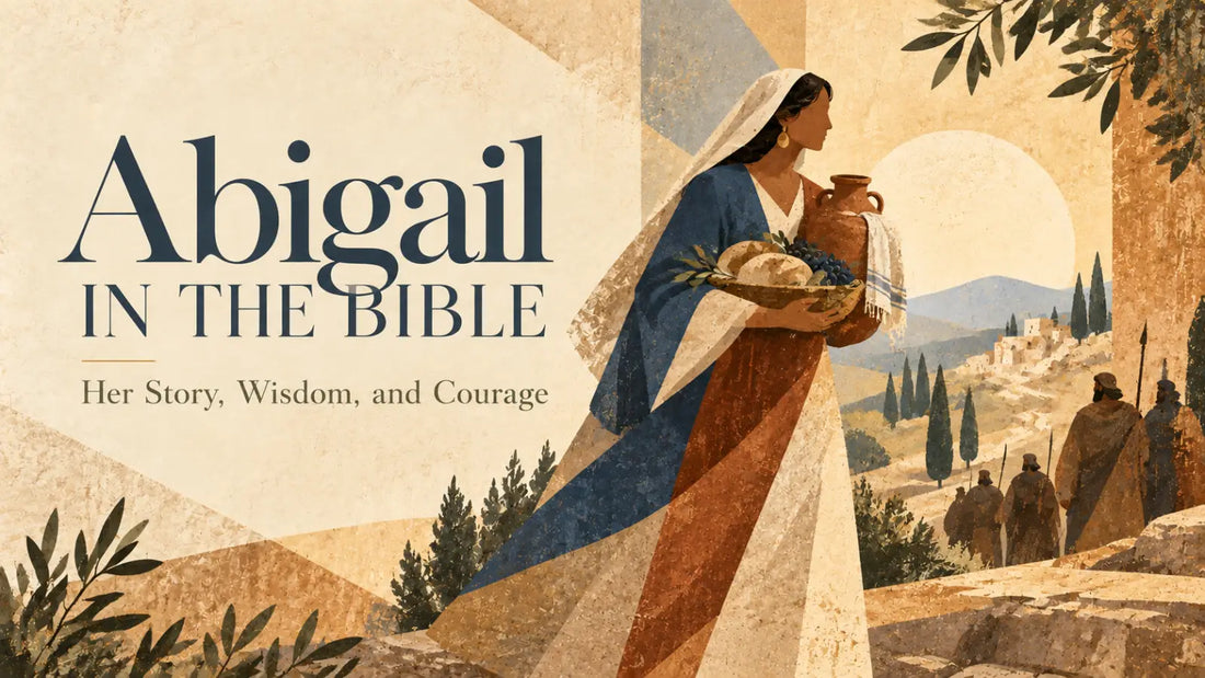 Abigail approaching David with provisions, illustrating biblical wisdom, courage, and peacemaking