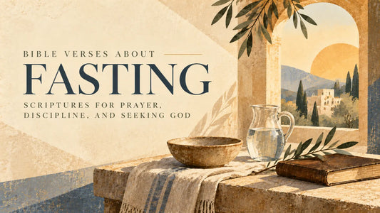 Open Bible beside an empty plate and glass of water, symbolizing prayer, fasting, and seeking God