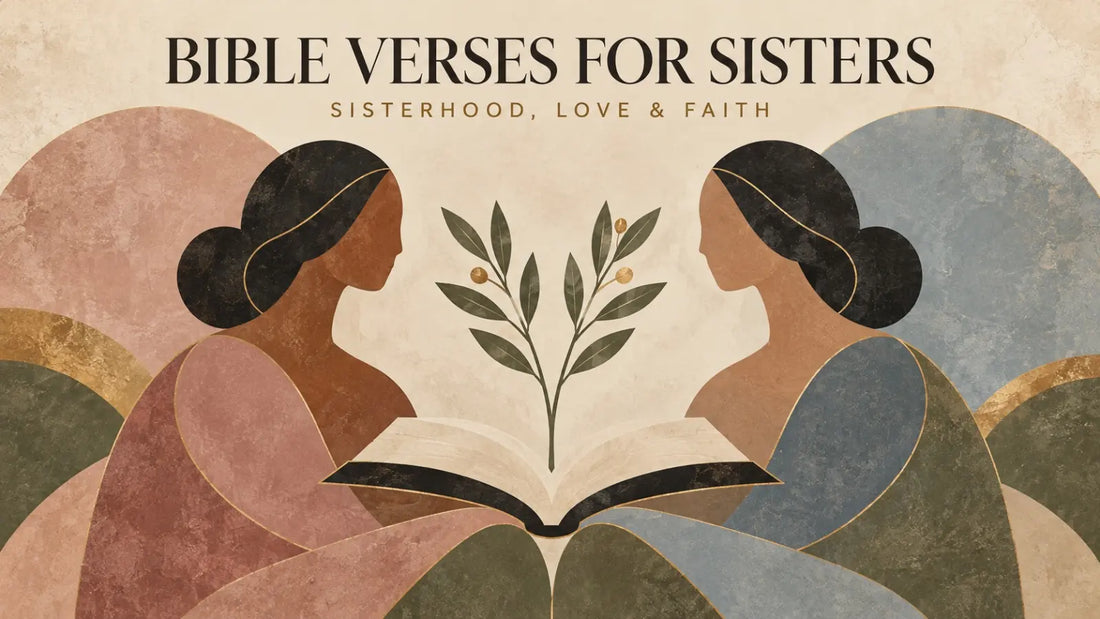 Two sisters sharing coffee at a warm kitchen table with an open Bible