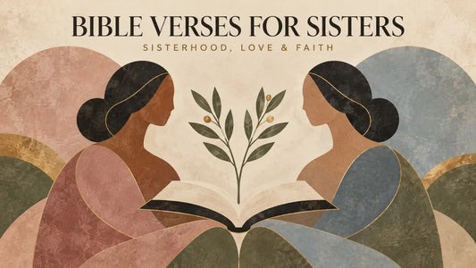 Two sisters sharing coffee at a warm kitchen table with an open Bible