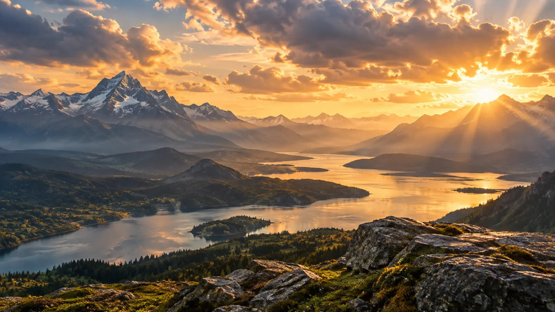 A vast landscape beneath dramatic natural light, reflecting on God's holiness, love, wisdom, justice, and faithfulness.
