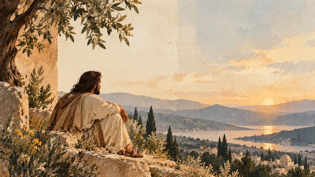 Open Bible beside clasped hands in soft morning light, representing trust in God