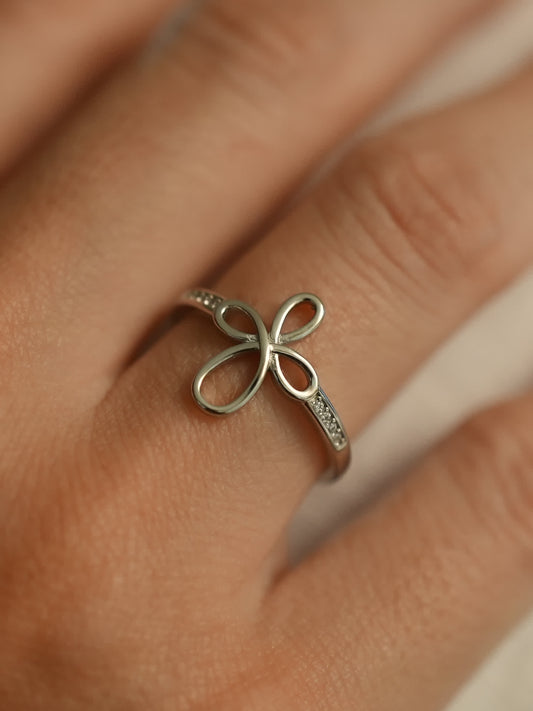 Covenant Bloom 18K Cross Ring for Women