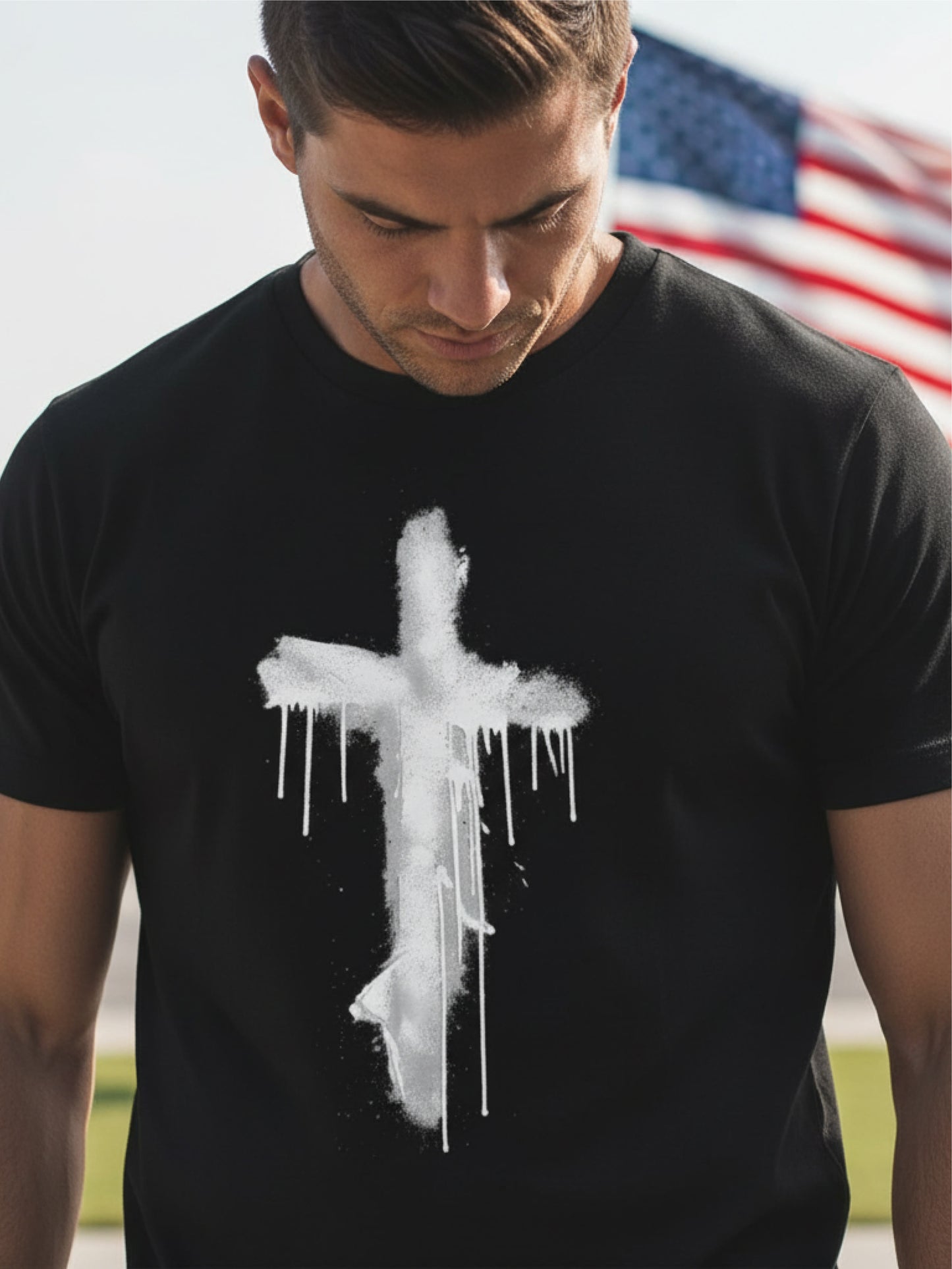 Bold Paint Drip Cross Christian Streetwear T-Shirt