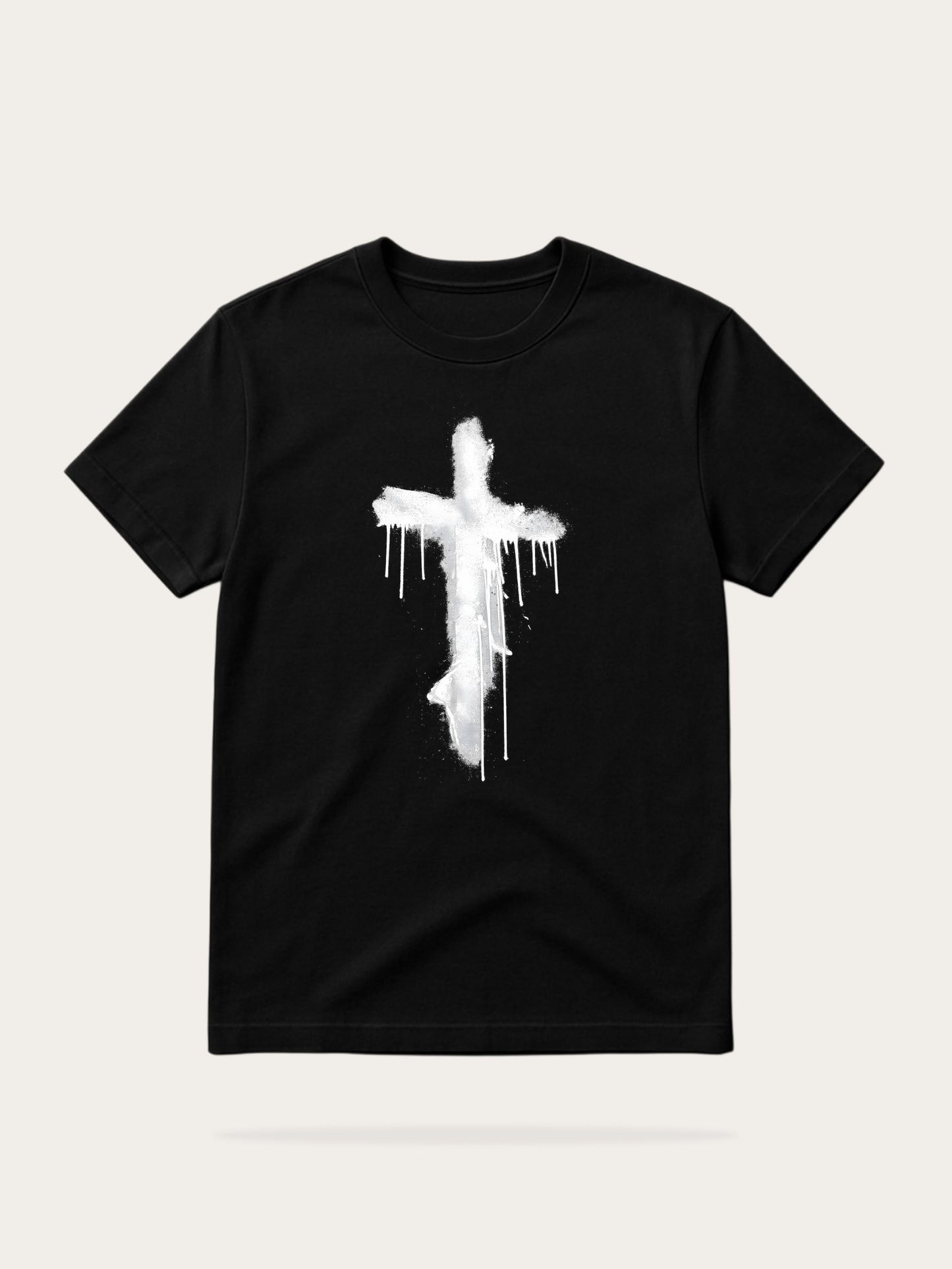 Bold Paint Drip Cross Christian Streetwear T-Shirt