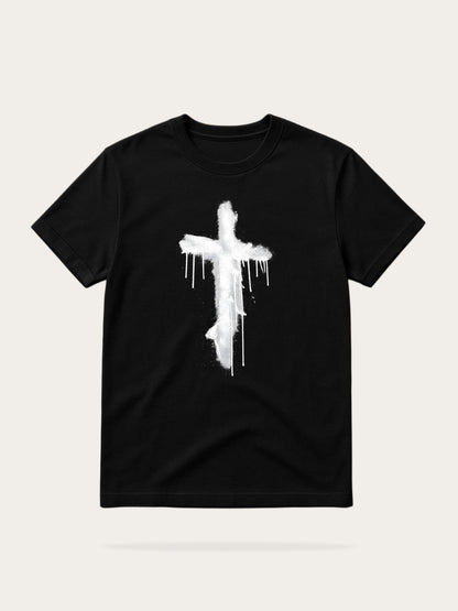 Bold Paint Drip Cross Christian Streetwear T-Shirt