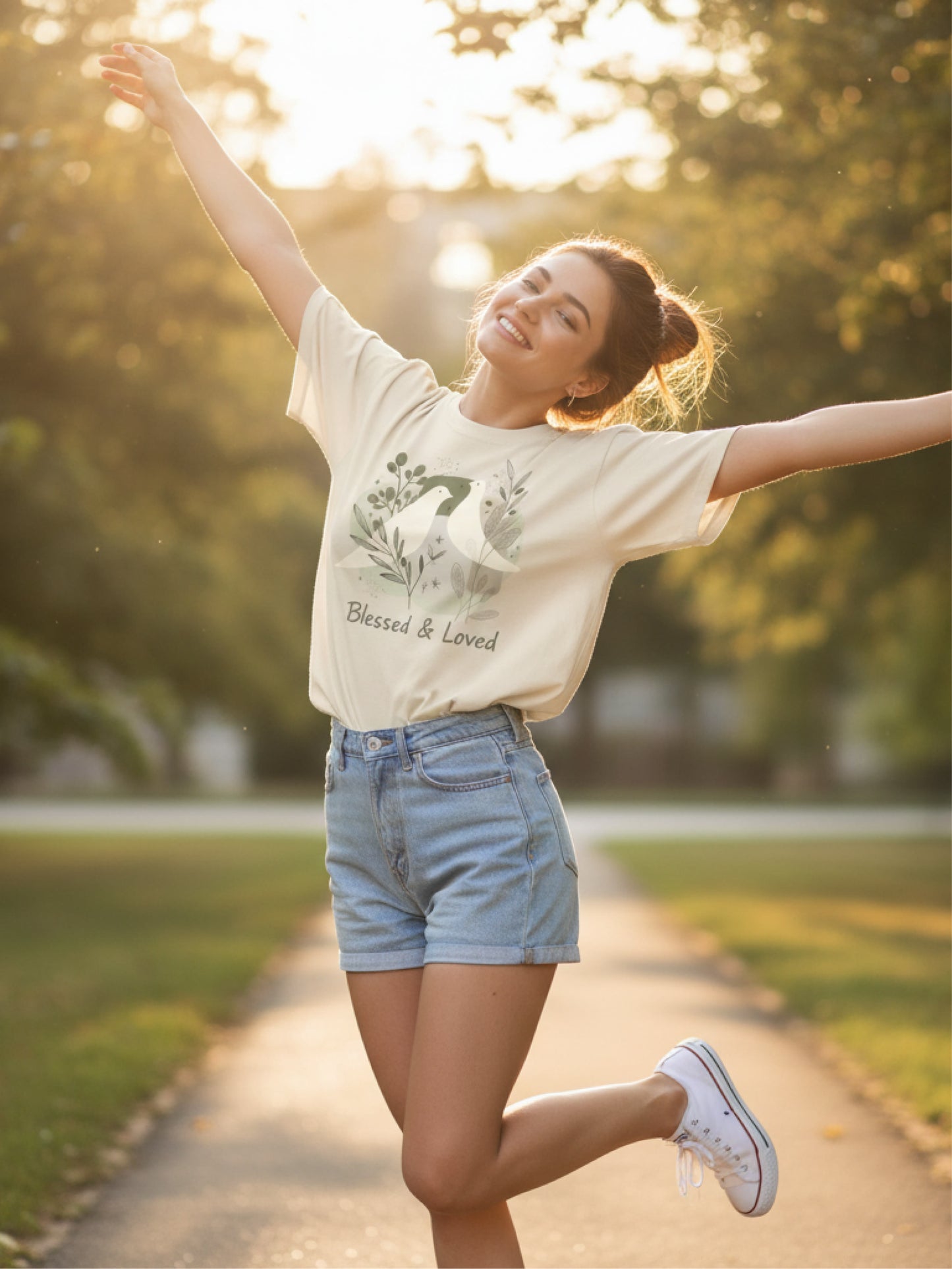 Blessed and Loved T Shirt Minimal Dove Christian Aesthetic Tee