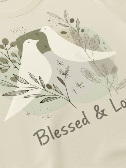 Blessed and Loved T Shirt Minimal Dove Christian Aesthetic Tee