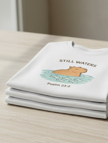 Capybara T Shirt Cool Christian T Shirts Psalm 23 Still Waters Tee