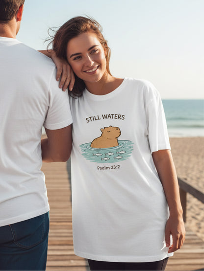 Capybara T Shirt Cool Christian T Shirts Psalm 23 Still Waters Tee