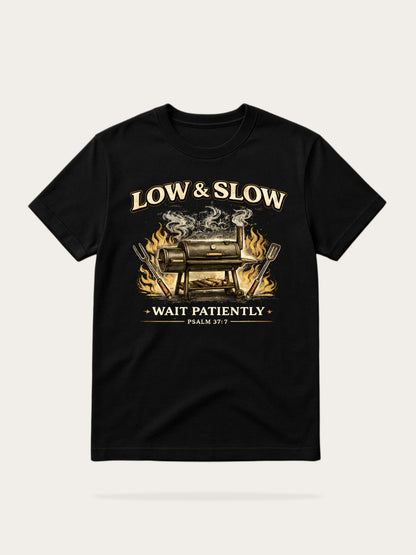Christian Dad Shirt | Low and Slow BBQ Bible Verse Shirt for Men