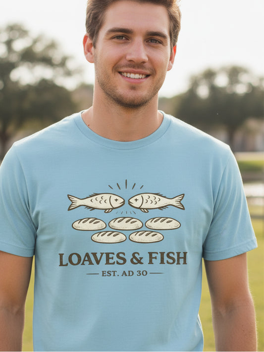 Christian Fishing Shirt – Loaves and Fish Bible T-Shirt