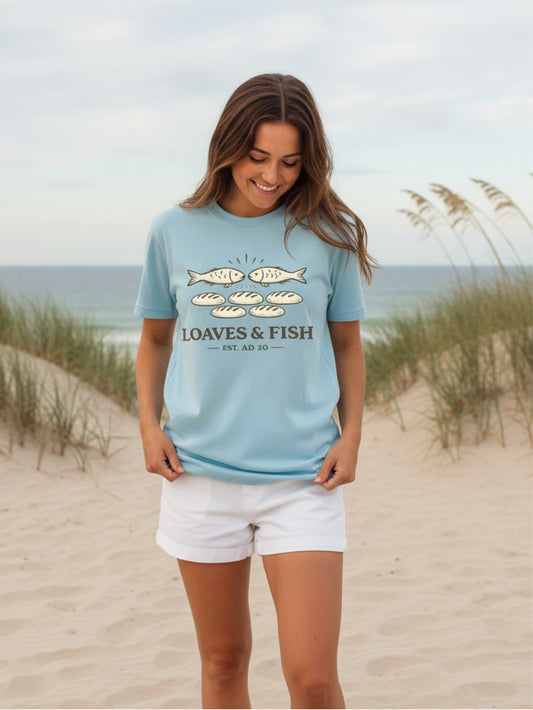 Christian Fishing Shirt – Loaves and Fish Bible T-Shirt