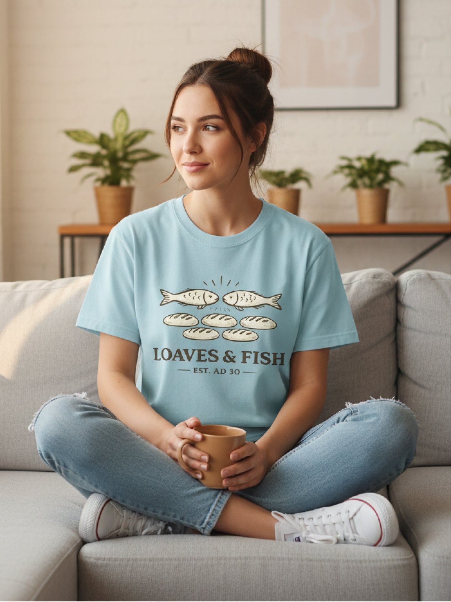 Christian Fishing Shirt – Loaves and Fish Bible T-Shirt