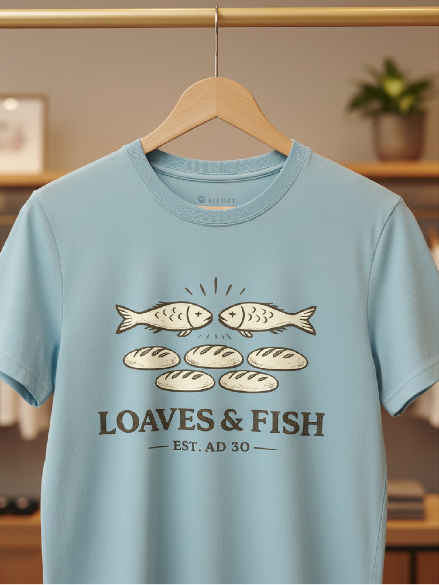 Christian Fishing Shirt – Loaves and Fish Bible T-Shirt