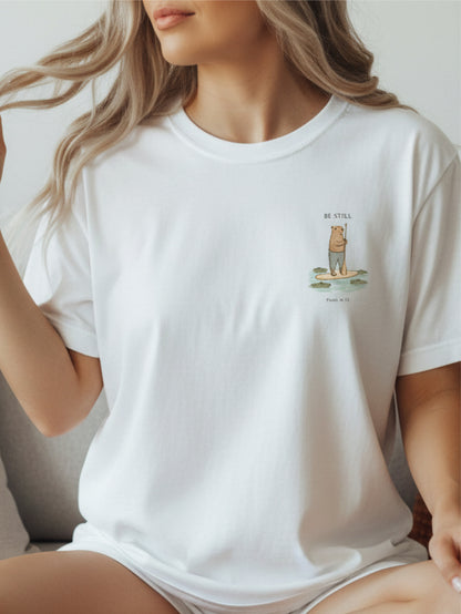Cool Christian T Shirt Funny Be Still Capybara Tee