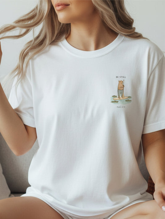 Cool Christian T Shirt Funny Be Still Capybara Tee