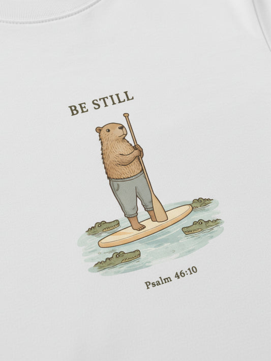 Cool Christian T Shirt Funny Be Still Capybara Tee