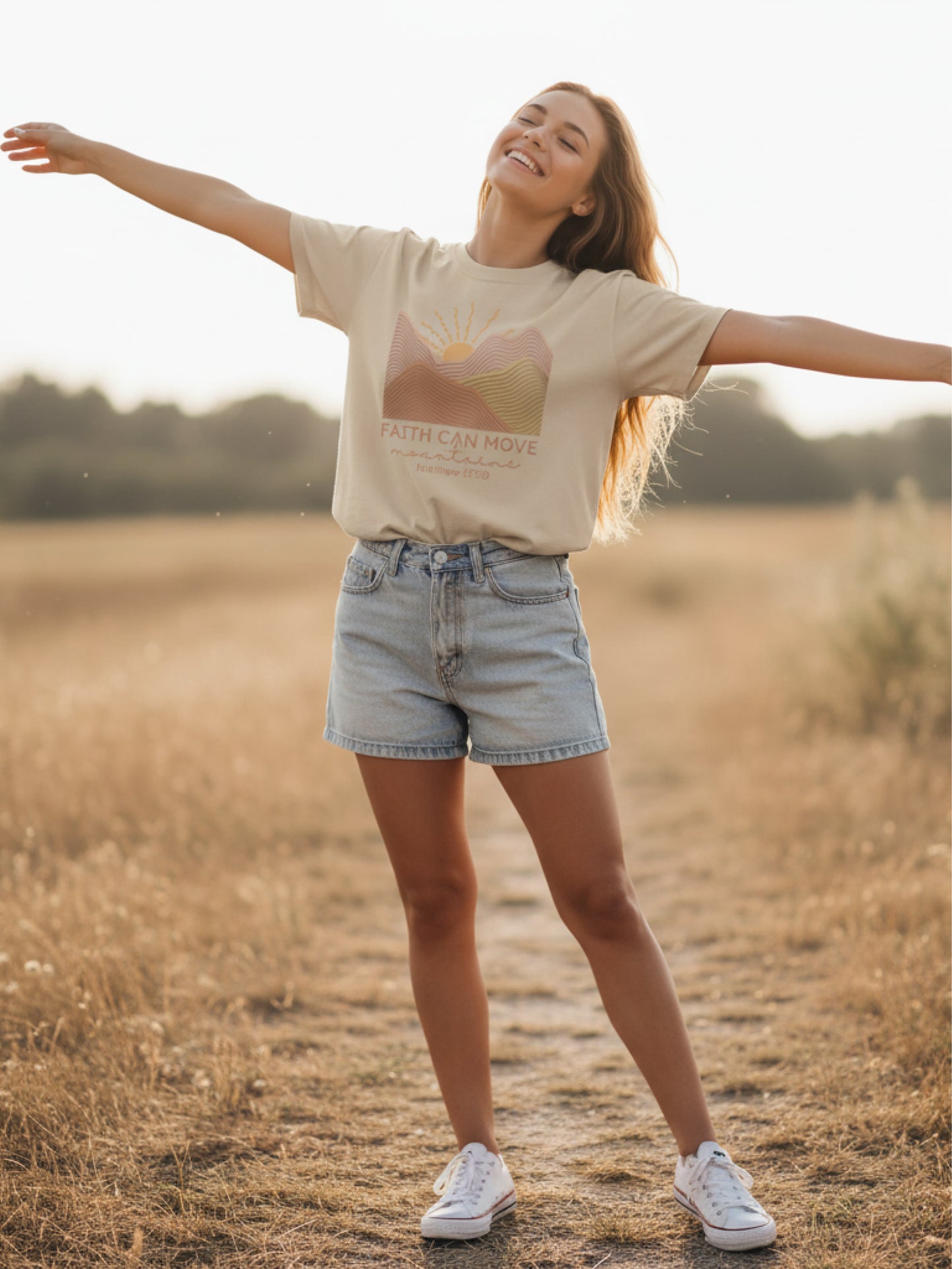 Faith Can Move Mountains Shirt | Matthew 17:20 Christian T Shirt for Women