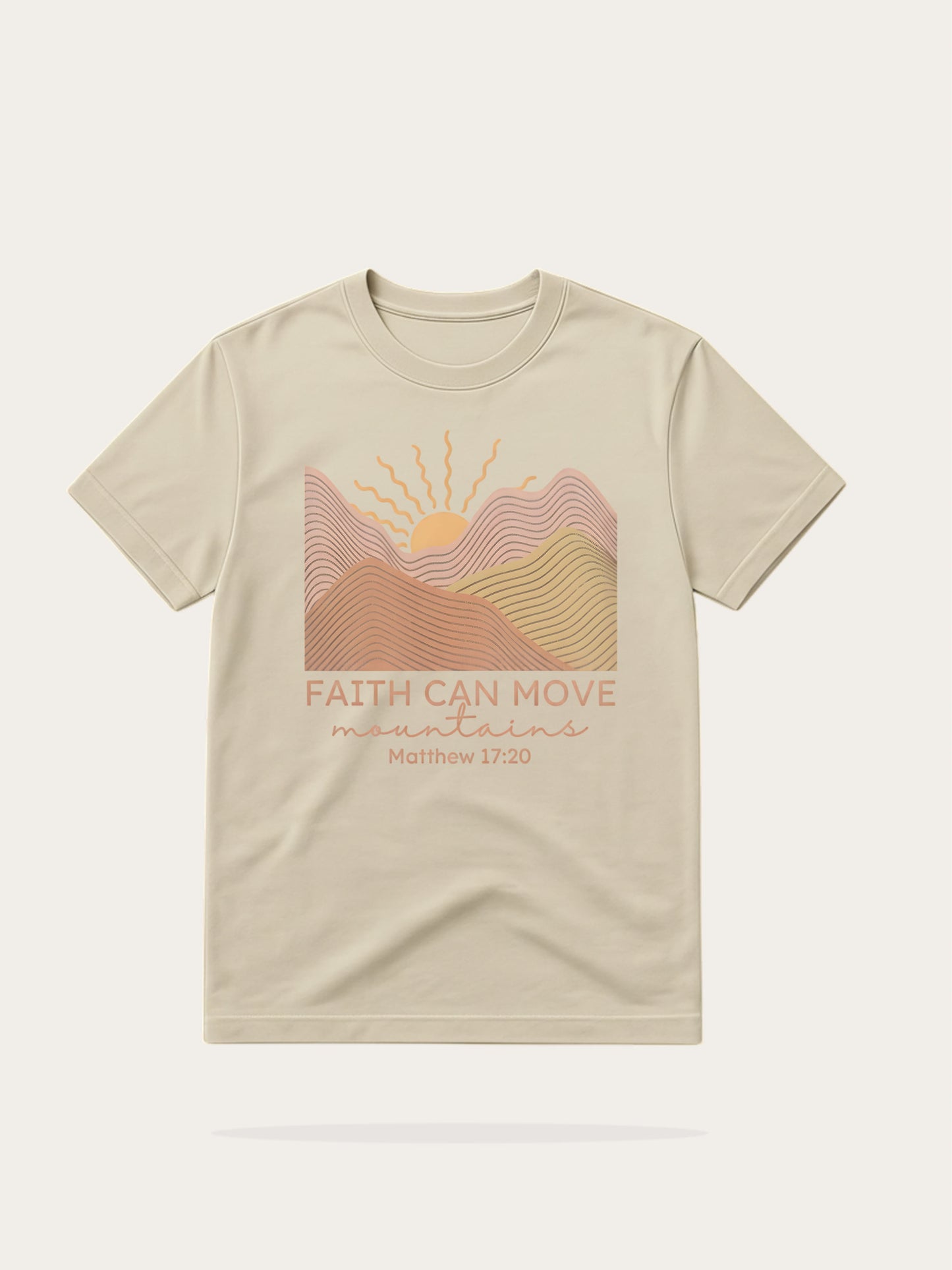 Faith Can Move Mountains Shirt | Matthew 17:20 Christian T Shirt for Women
