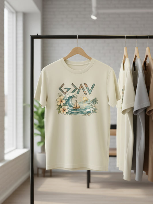 God Is Above The Highs And Lows Tee Christian Ocean Wave Shirt