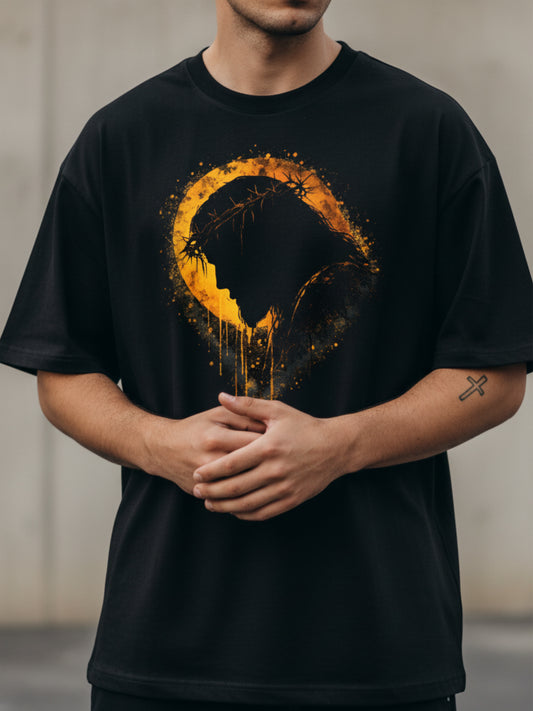 Burning Crown Jesus Tee Shirt – Faith Fire Graphic Christian T-Shirt