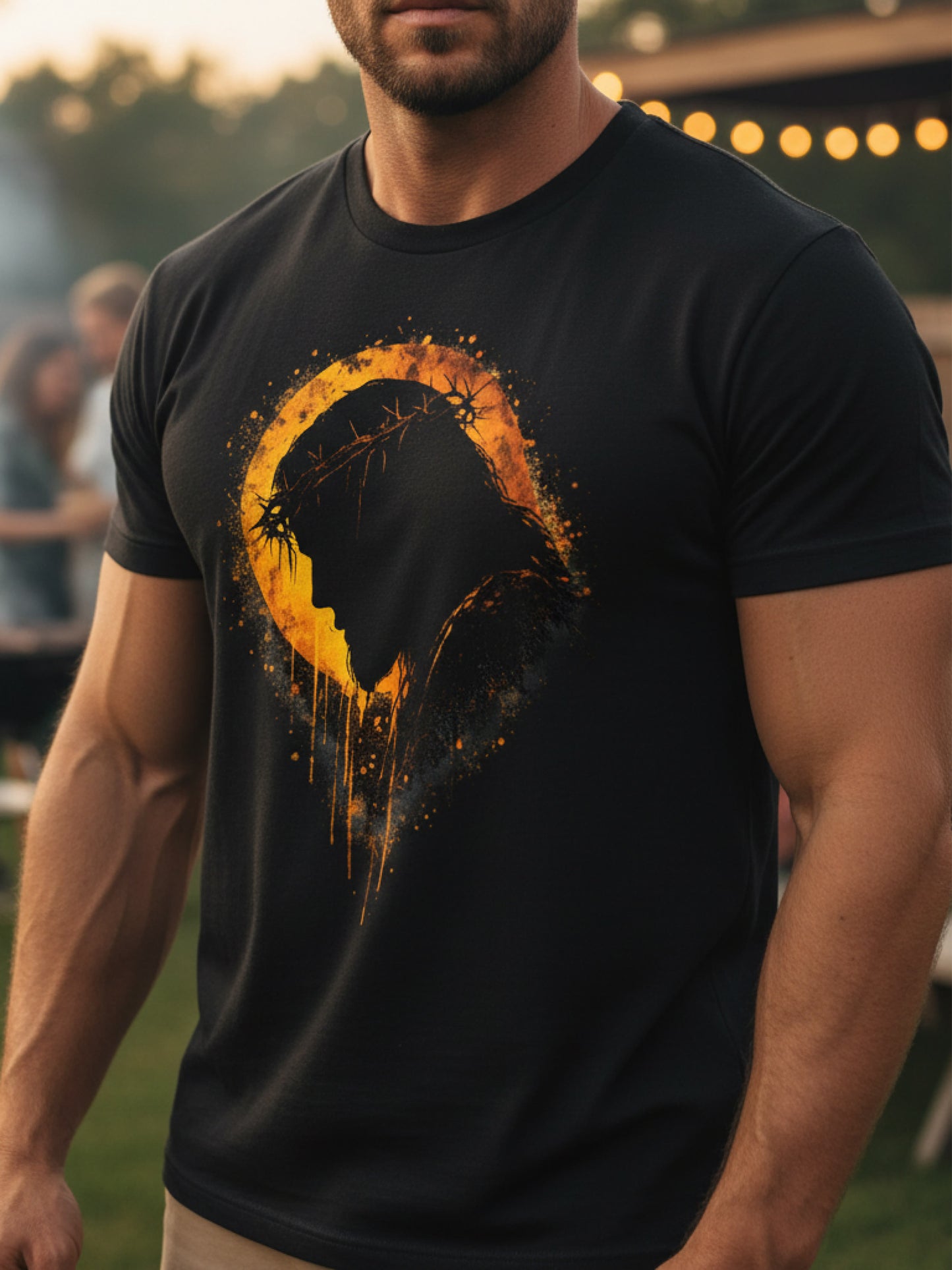 Burning Crown Jesus Tee Shirt – Faith Fire Graphic Christian T-Shirt