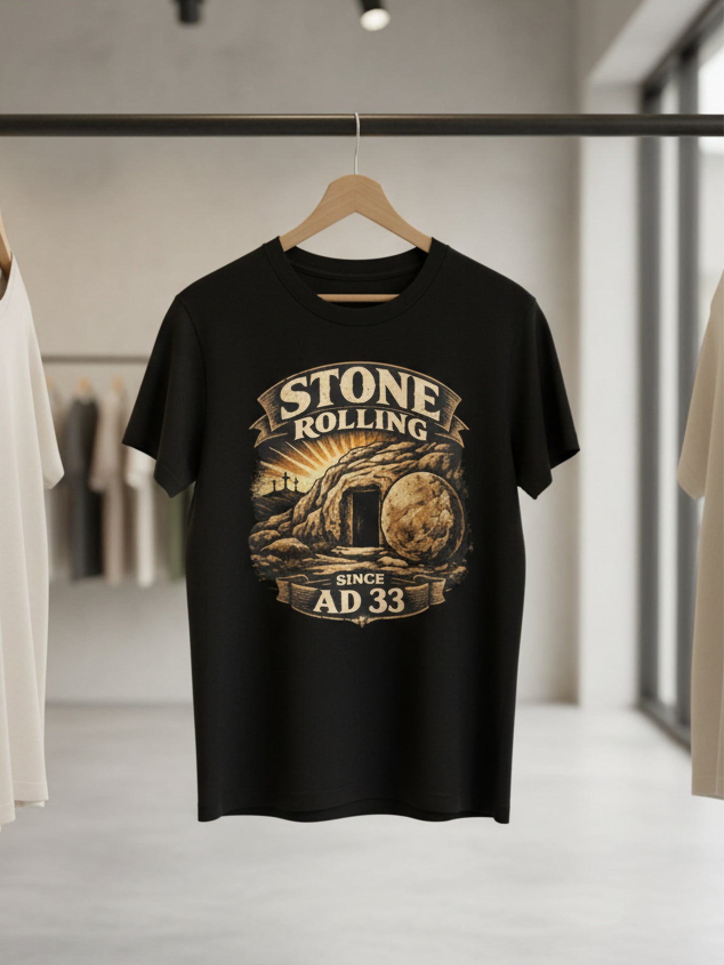 Vintage Christian T Shirts Stone Rolled Away Empty Tomb Shirt